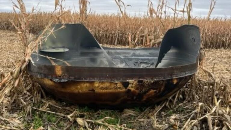 A Chinese rocket deorbited over Minnesota and left this in a farmer's cornfield